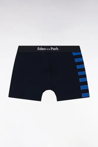 Lot De Deux Boxers En Jersey De Coton Stretch Marine Et Détails Cerclés - Eden Park - Modalova