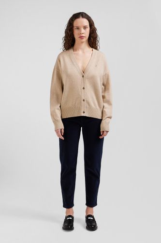 Cardigan en laine et coton beige coupe Relaxed - Eden Park - Modalova