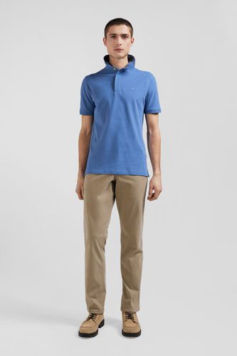 Polo manches courtes en coton stretch bleu coupe Slim - Eden Park - Modalova