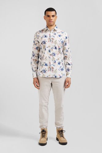 Chemise en coton à imprimé floral écru coupe Slim - Eden Park - Modalova