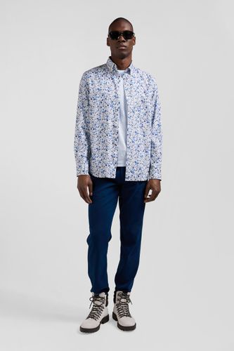 Chemise en popeline de coton Pima écrue microimprimé floral coupe Regular - Eden Park - Modalova