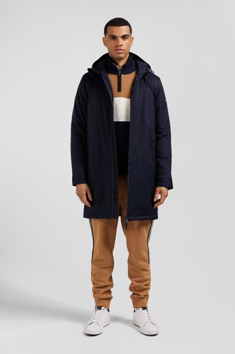 Parka longue à capuche en nylon bleu marine - Eden Park - Modalova