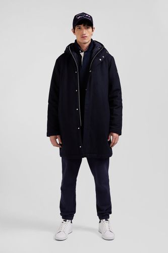 Parka 2-en1 en flanelle de laine bleu marine - Eden Park - Modalova