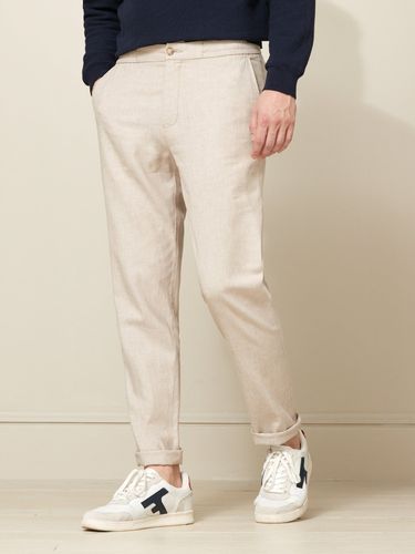 Pantalon taille élastiquée coton et lin - Cyrillus - Modalova