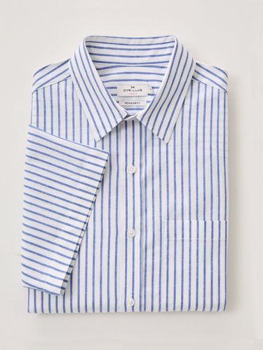 Chemise manches courtes rayée coton et lin - Cyrillus - Modalova