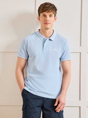 Polo bicolore maille piquée coton biologique - Cyrillus - Modalova