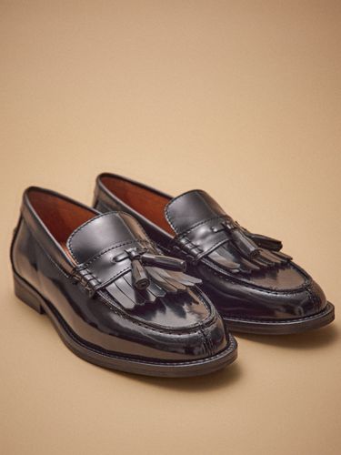 Mocassins frange et pompons cuir - Cyrillus - Modalova