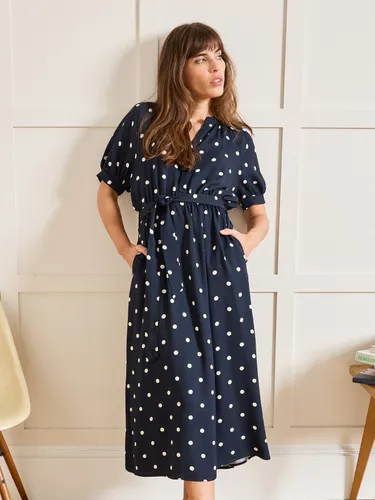 Robe longue viscose imprimé pois - Cyrillus - Modalova
