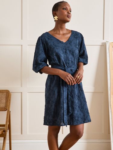 Robe courte cérémonie coton brodé fleurs 3D - Cyrillus - Modalova