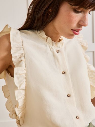 Top volanté lin et viscose - Cyrillus - Modalova