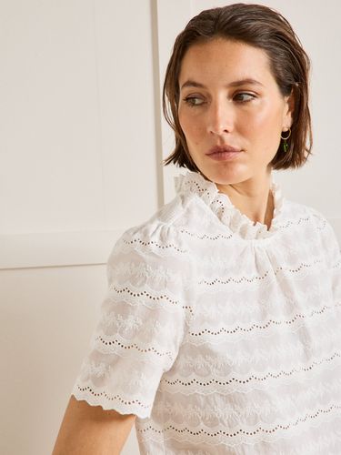 Top broderie anglaise col volanté - Cyrillus - Modalova