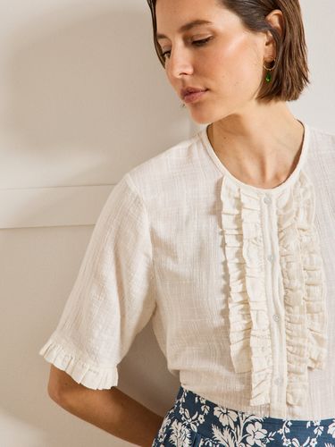 Blouse en crépon jabot volanté - Cyrillus - Modalova