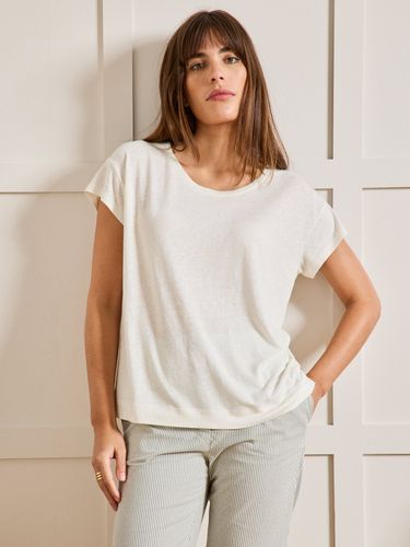 T-shirt col rond lin et viscose - Cyrillus - Modalova