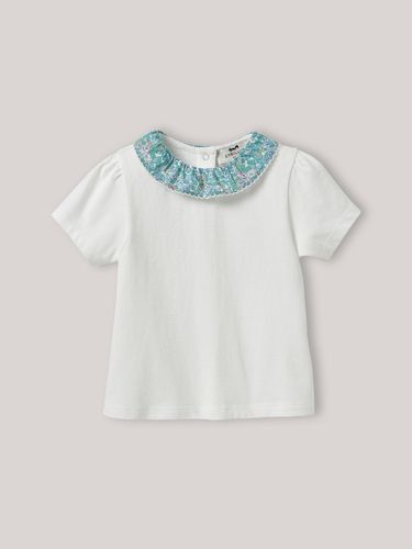 T-shirt col en tissu Liberty Bébé - Coton biologique - Cyrillus - Modalova
