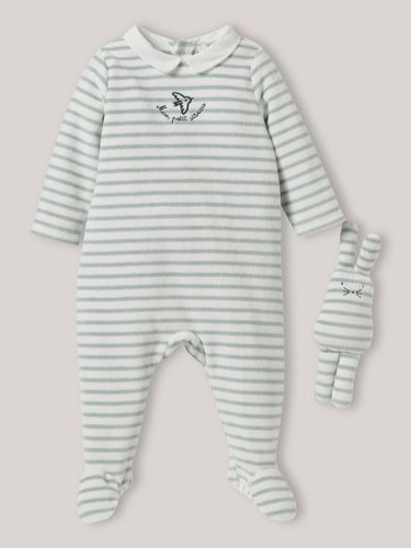Dors-bien en velours bébé et son doudou - Cyrillus - Modalova