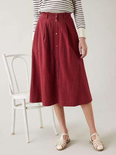 Jupe mi-longue boutonnée femme - Cyrillus - Modalova