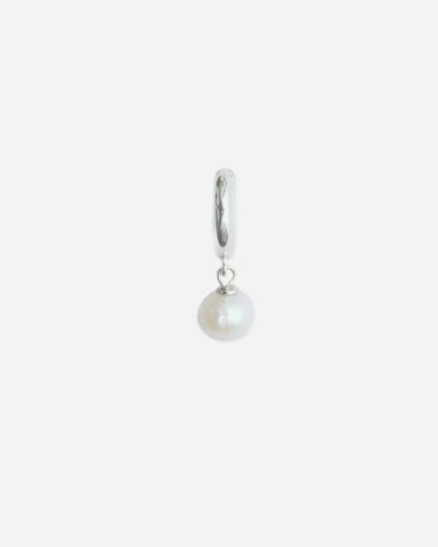 Round Pearl Huggie Earring | jewelry ONE SIZE - Sterling /white pearl - PRAWN - Modalova