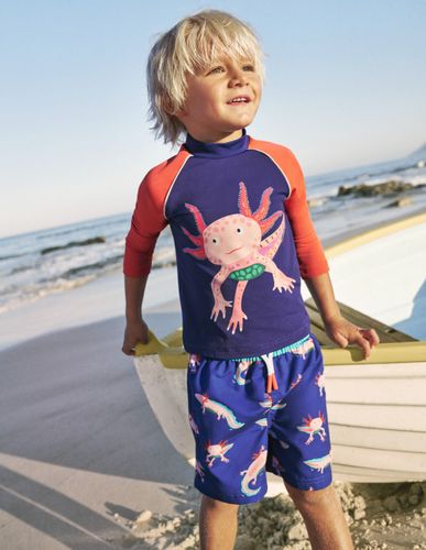 Haut de plage à logo-Axolotl saphir/rouge confiture - Boden - Modalova