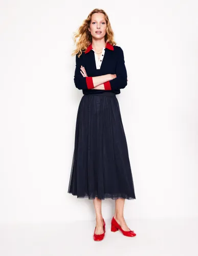 Jupe midi Isabella en tulle- Marine, Petits Pois - Boden - Modalova