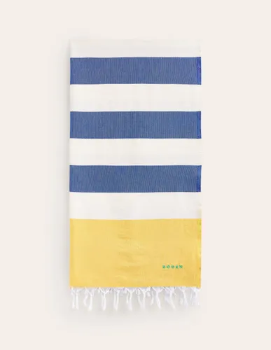 Serviette style fouta-Jaune mimosa et vif - Boden - Modalova
