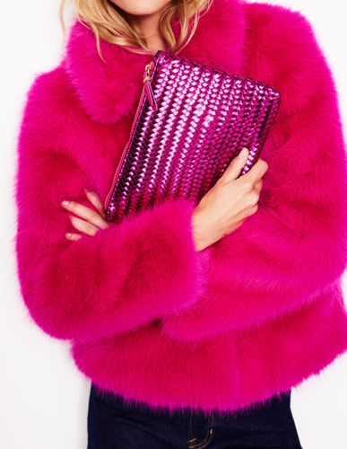 Pochette tissée métallisée- Métallisé - Boden - Modalova