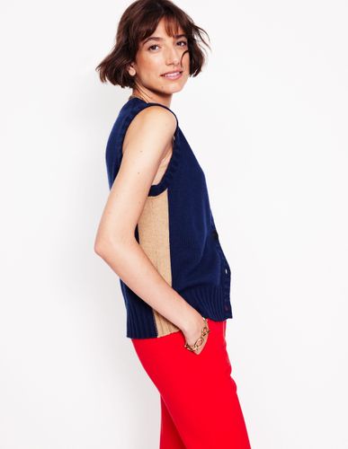 Gilet de costume Zia en maille- Marine, Petits Pois - Boden - Modalova