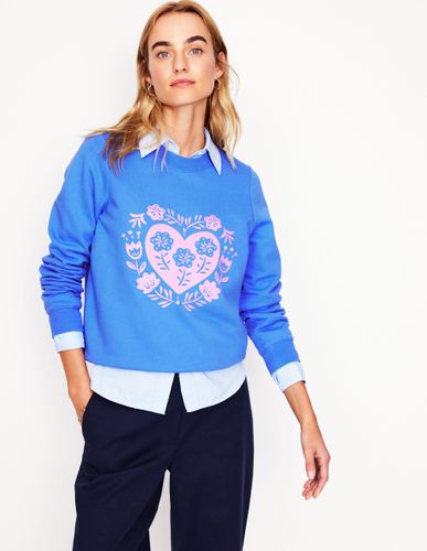Sweat Hannah brodé- plume de paon, cœurs - Boden - Modalova