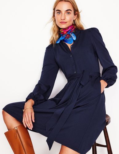Robe-chemise Willow à col volanté- Marine, Petits Pois - Boden - Modalova