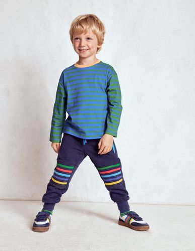 Bas de jogging à genoux renforcés-Aristocratic Blue/ Ivory Stripe - Boden - Modalova