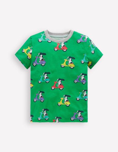 T-shirt à imprimé intégral-Chiot à scooter vert printemps - Boden - Modalova