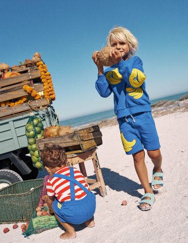 Short fun en tissu sweat-Banane bleu connecté - Boden - Modalova