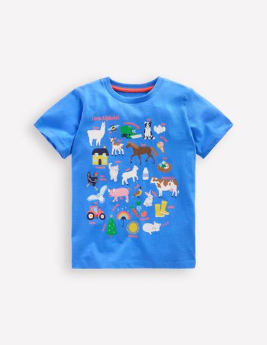 T-Shirt mit Druck-Pfauenfederblau Bauernhof - Boden - Modalova