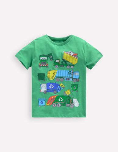 T-shirt imprimé à manches courtes-Camions de recyclage vert aloe - Boden - Modalova
