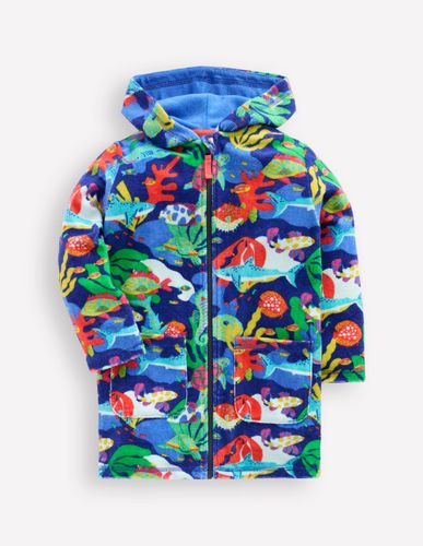 Poncho en éponge à fermeture zippée-Corail Multicolore - Boden - Modalova