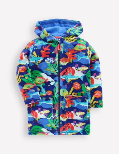 Poncho en éponge à fermeture zippée-Corail Multicolore - Boden - Modalova