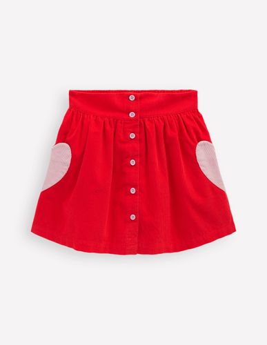 Mini-jupe boutonnée-Cœurs rouge rockabilly - Boden - Modalova