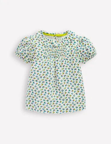 Blouse imprimée double-étoffe-Motif petites fleurs ivoire doux - Boden - Modalova