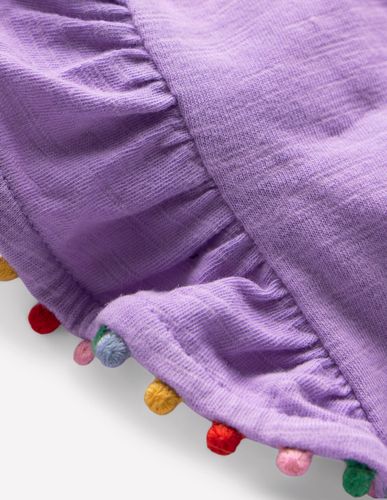 Top à manches volantées et pompons-Violet parme - Boden - Modalova