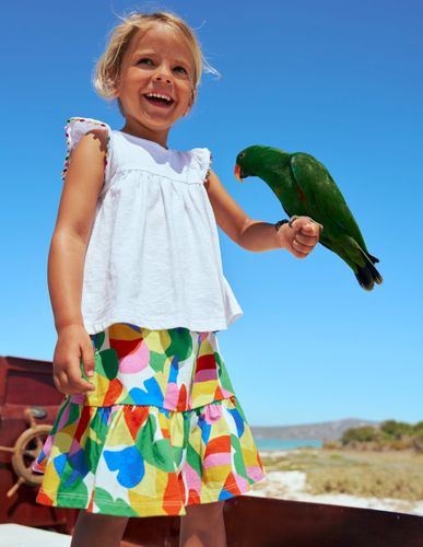 Jupe-short volantée en jersey-Motif Abstract Palm multi - Boden - Modalova