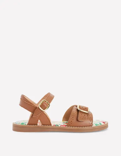 Sandales en cuir à boucles-Fauve - Boden - Modalova