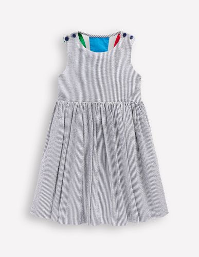 Robe Zadie avec appliqué au dos-Rayon de soleil rayé bleu marine/ivoire - Boden - Modalova
