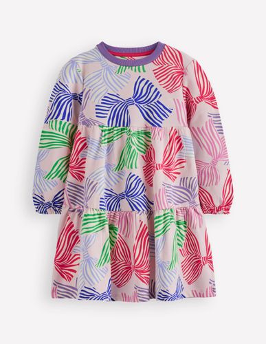 Robe-sweat Dixie à volants-Nœuds rose français - Boden - Modalova