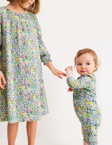Chemise de nuit à manches longues imprimée-Fleurs et poussins violet orchidée - Boden - Modalova