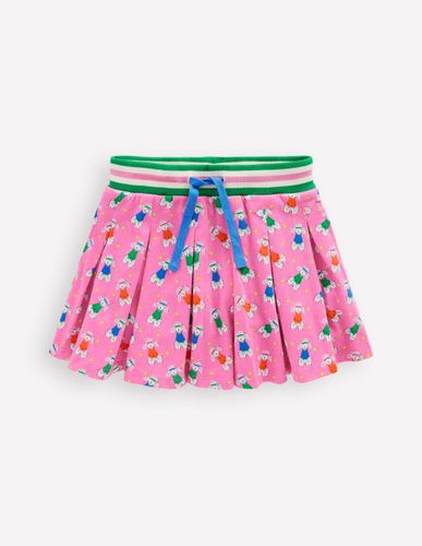 Jupe-short plissée en jersey-Caniche sportif rose cosmos - Boden - Modalova