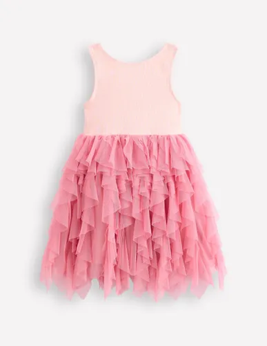 Robe en tulle et jersey-Rose craie - Boden - Modalova