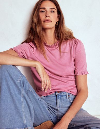 T-shirt volanté ultra-doux-Rose formica - Boden - Modalova