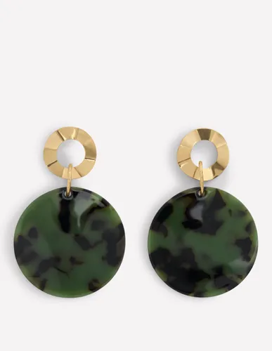 Boucles d'oreilles disques en résine-Vert Olive - Boden - Modalova