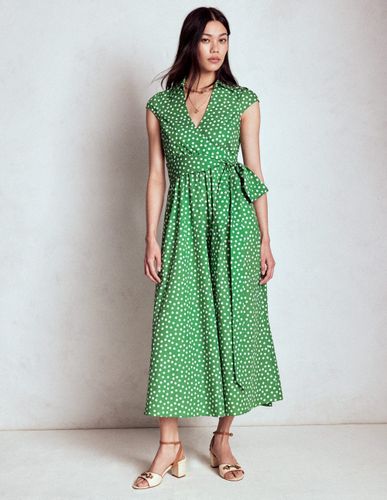 Robe midi portefeuille Julia en coton-Vert des Highlands, pois peints - Boden - Modalova