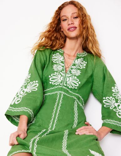 Robe Una brodée en lin-Vert paradis - Boden - Modalova