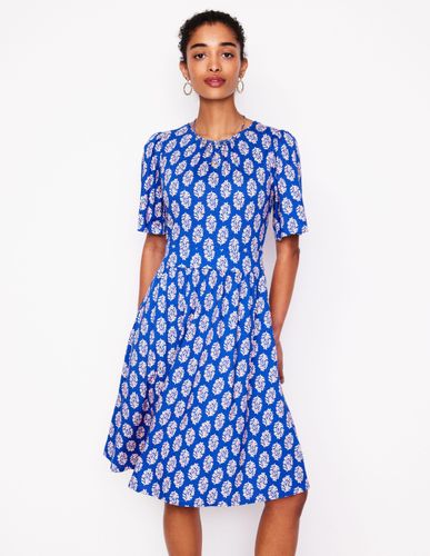 Robe courte Louisa en jersey-Bleu galerie, motif Posy Stamp - Boden - Modalova